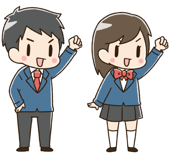 中学生二人のイラスト