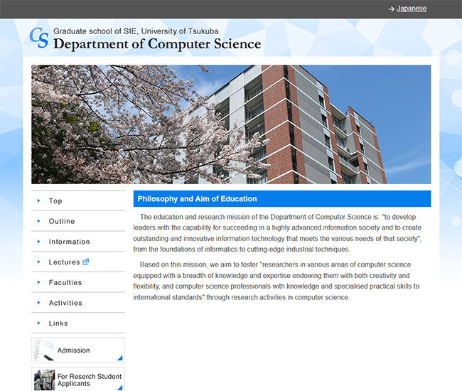 Department of Computer Science, Graduate School of SIE, University of Tsukuba